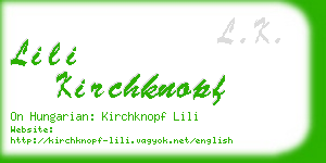 lili kirchknopf business card